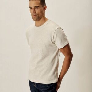 Buck Mason FIELD-SPEC COTTON HEAVY TEE XL NWT oat/white